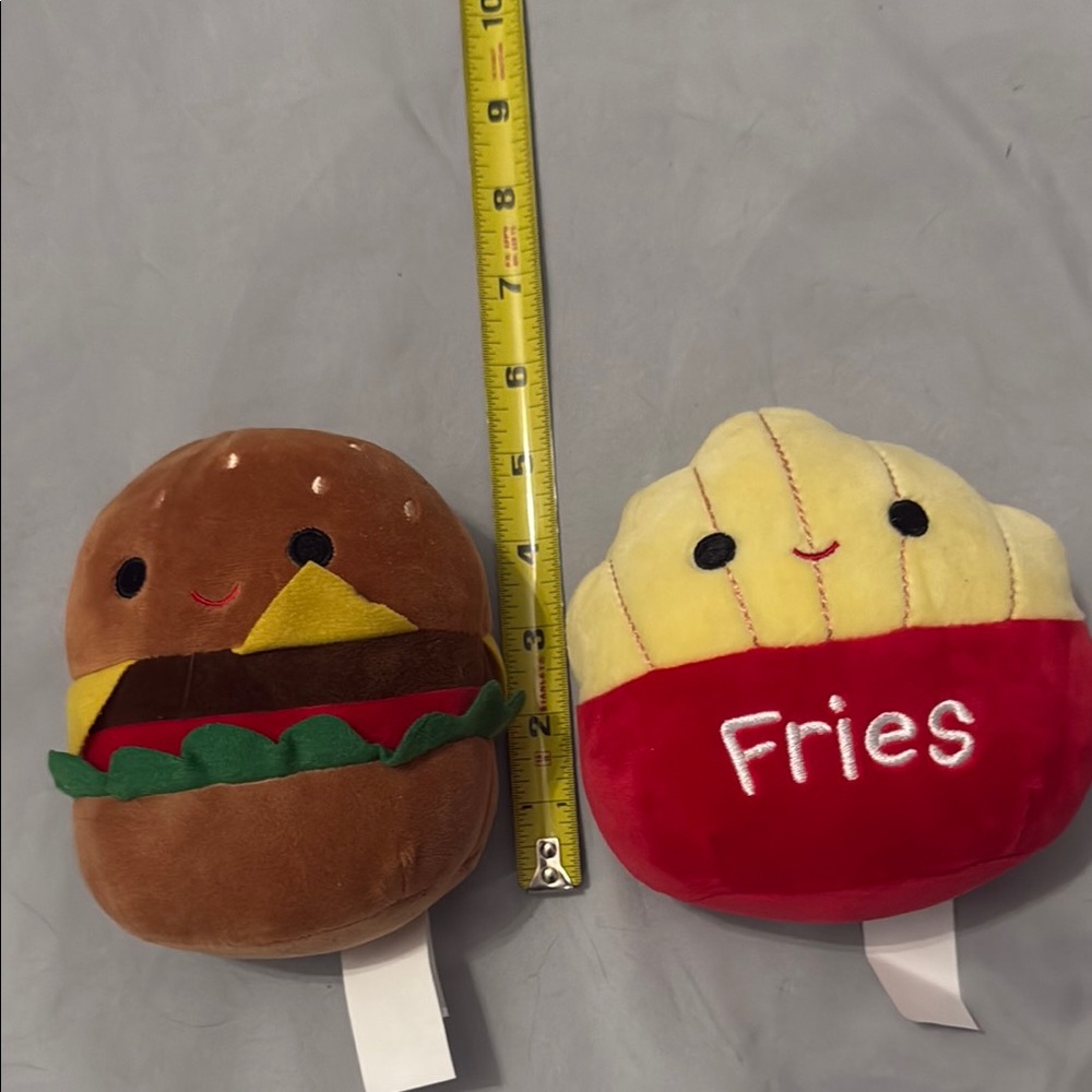 Squishmallow Cute Burger and Fries Plush Set